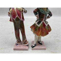 Four Royal Doulton figures, comprising pair Pearly Boy HN1482 and Pearly Girl HN1483, Sairey Gamp HN2100 and The Old Balloon Seller HN1315, tallest H19cm