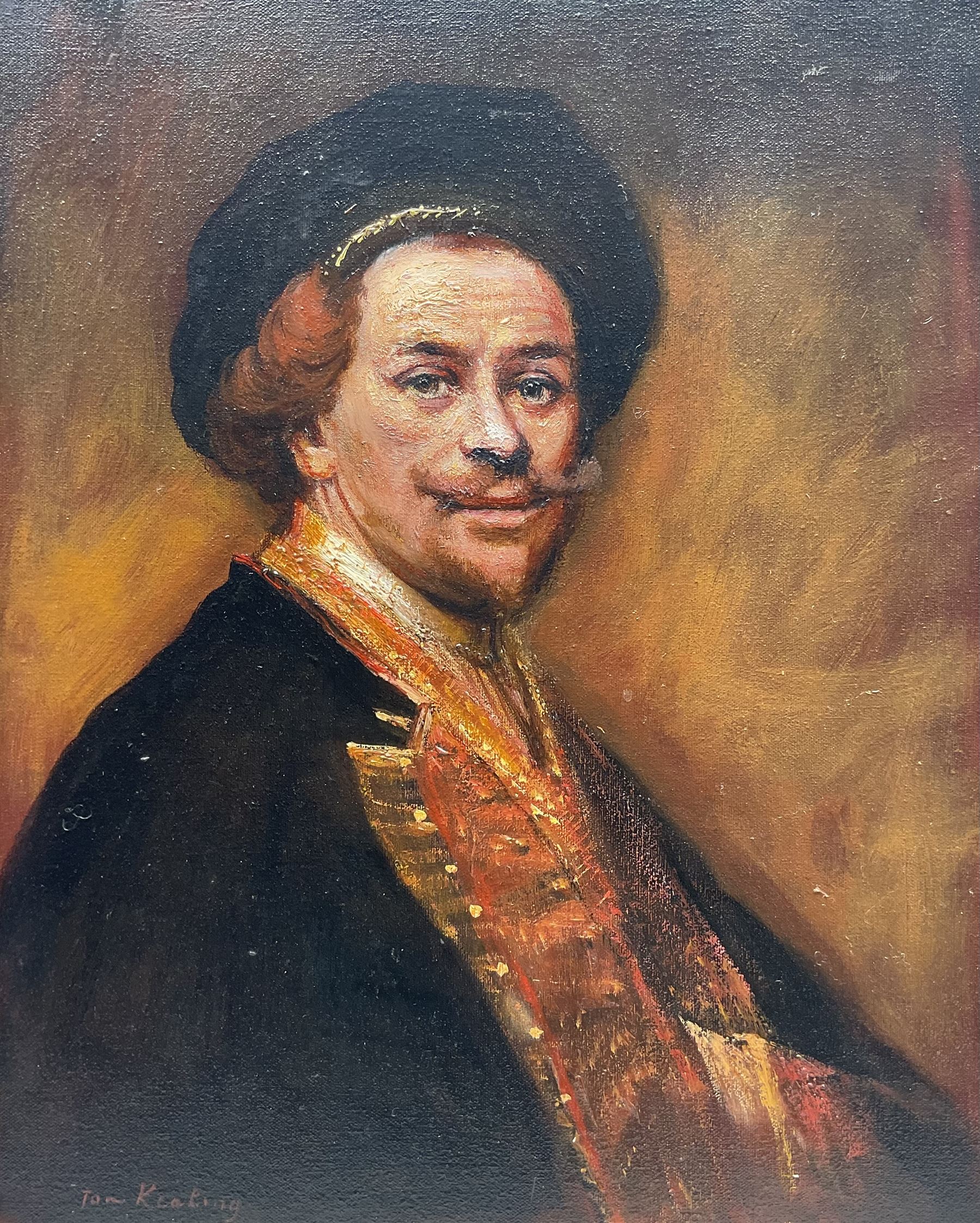 Tom Keating (British 1917-1984): Self Portrait as Rembrandt, oil on canvas signed 49cm x 39cm