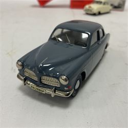 Somerville Models - three 1:43 scale die-cast vehicles comprising Volvo Amazon no.124, SAAB 92 ‘Rally’ 1950 no.119A, and Fordson 5CWT Van ‘Prontaprint’; in original boxes 