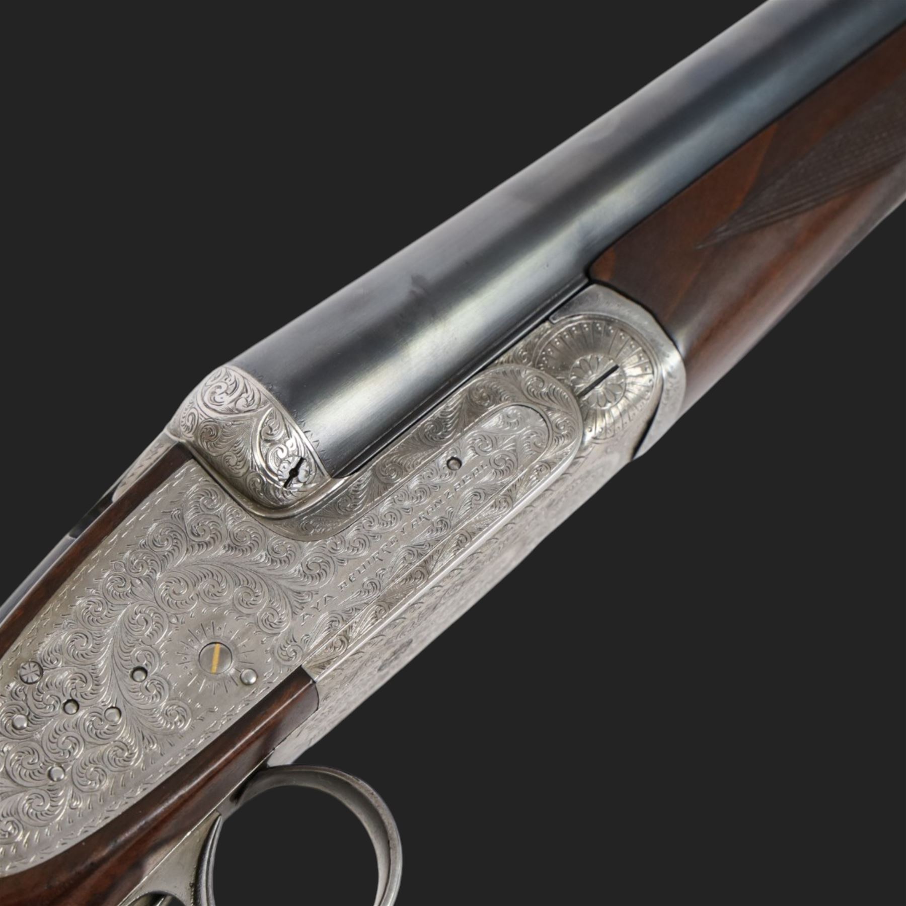 AYA 12 bore double trigger sidelock ejector, side by side double barrel shotgun with 71cm (28