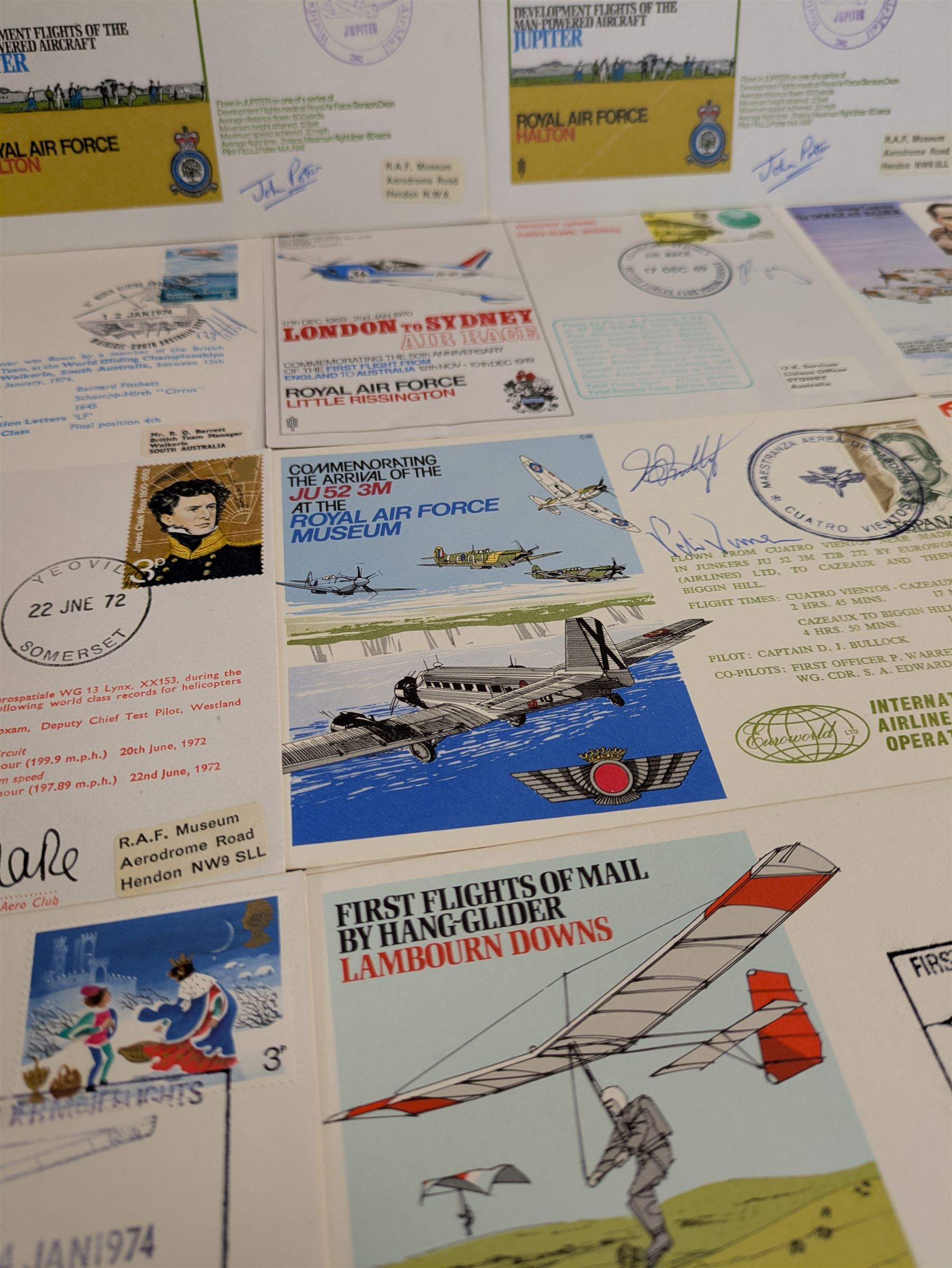 Sixteen Aviation interest signed first day or first flight stamp covers