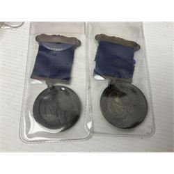 Japanese Order of the Sacred Treasure Medal (Zaihosho) in lacquered box; Norwegian Grunnlovsdag 1945 Medal with National Flag ribbon; three school attendance medals; four Royalty commemorative medals including both Victoria jubilees; quantity of medal ribbons and medal bars; medal issue boxes; badges; booklets etc