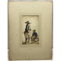 Dudley Hardy ROI RBA (British 1867-1922): Dutch Fisherfolk, watercolour unsigned 29cm x 17cm (unframed)
