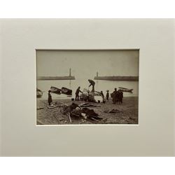 Frank Meadow Sutcliffe (British 1853-1941): Cleaning the Boat, albumen print c.1882 initialled and numbered 46 in the negative 15cm x 20cm (mounted)
Provenance: Witkin Gallery, New York; Sotheby's 25th April 1990 Lot 17; the Graham Nash Collection