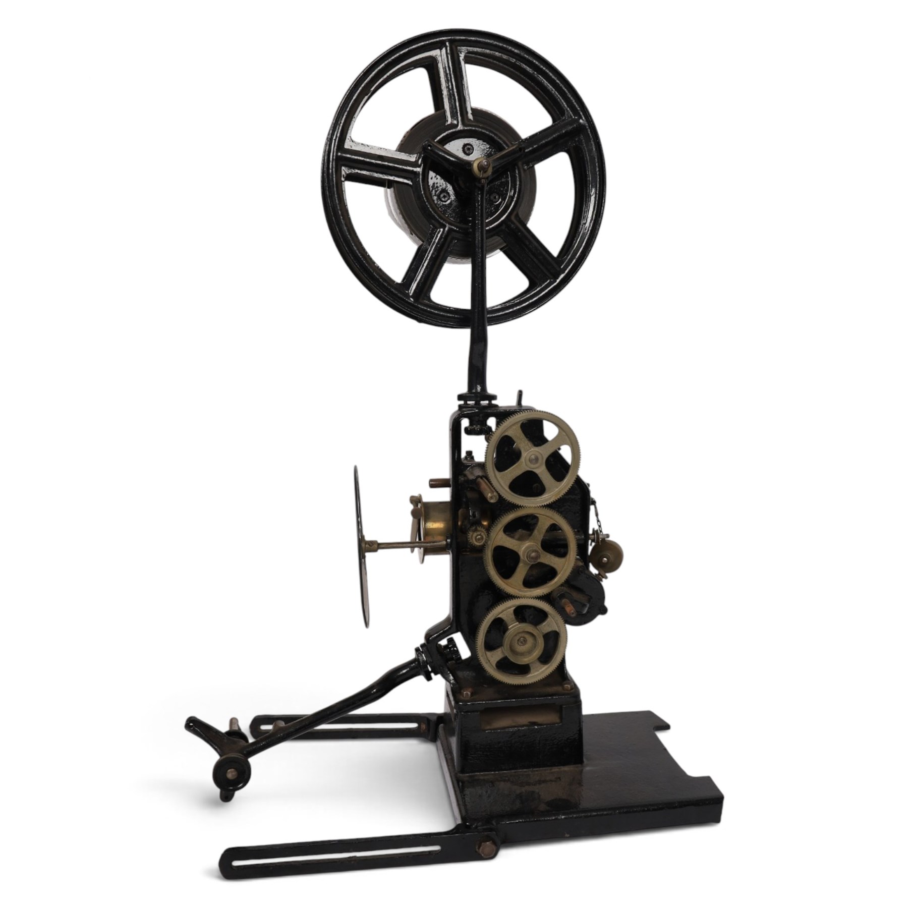 No. 1 Maltese Cross Empire lantern by W. Butcher & Sons together with a brass and black-japanned cine projector