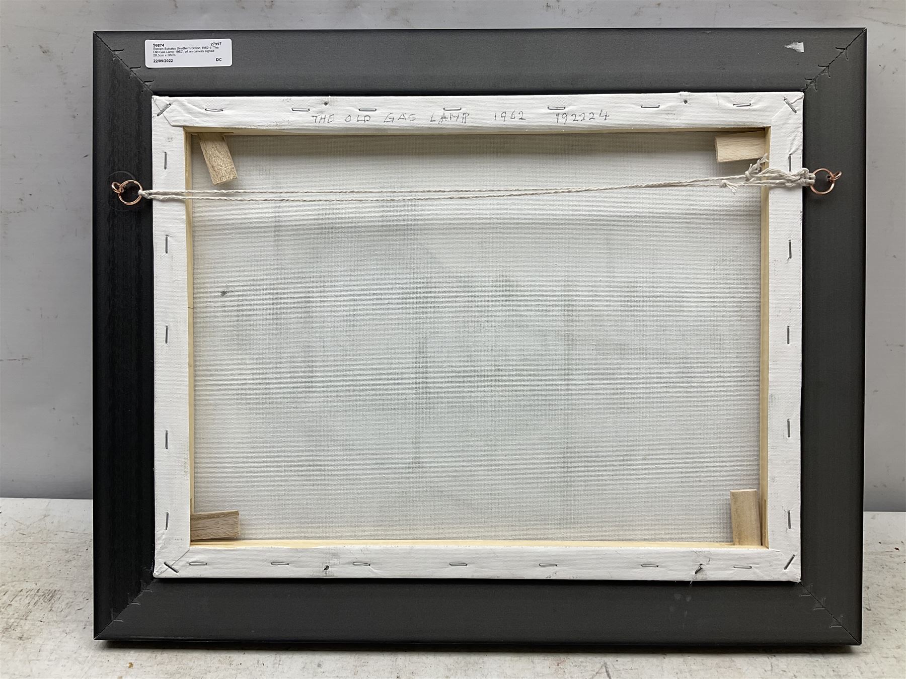 Steven Scholes (Northern British 1952-): 'The Old Gas Lamp 1962', oil on canvas signed 28.5cm x 38cm