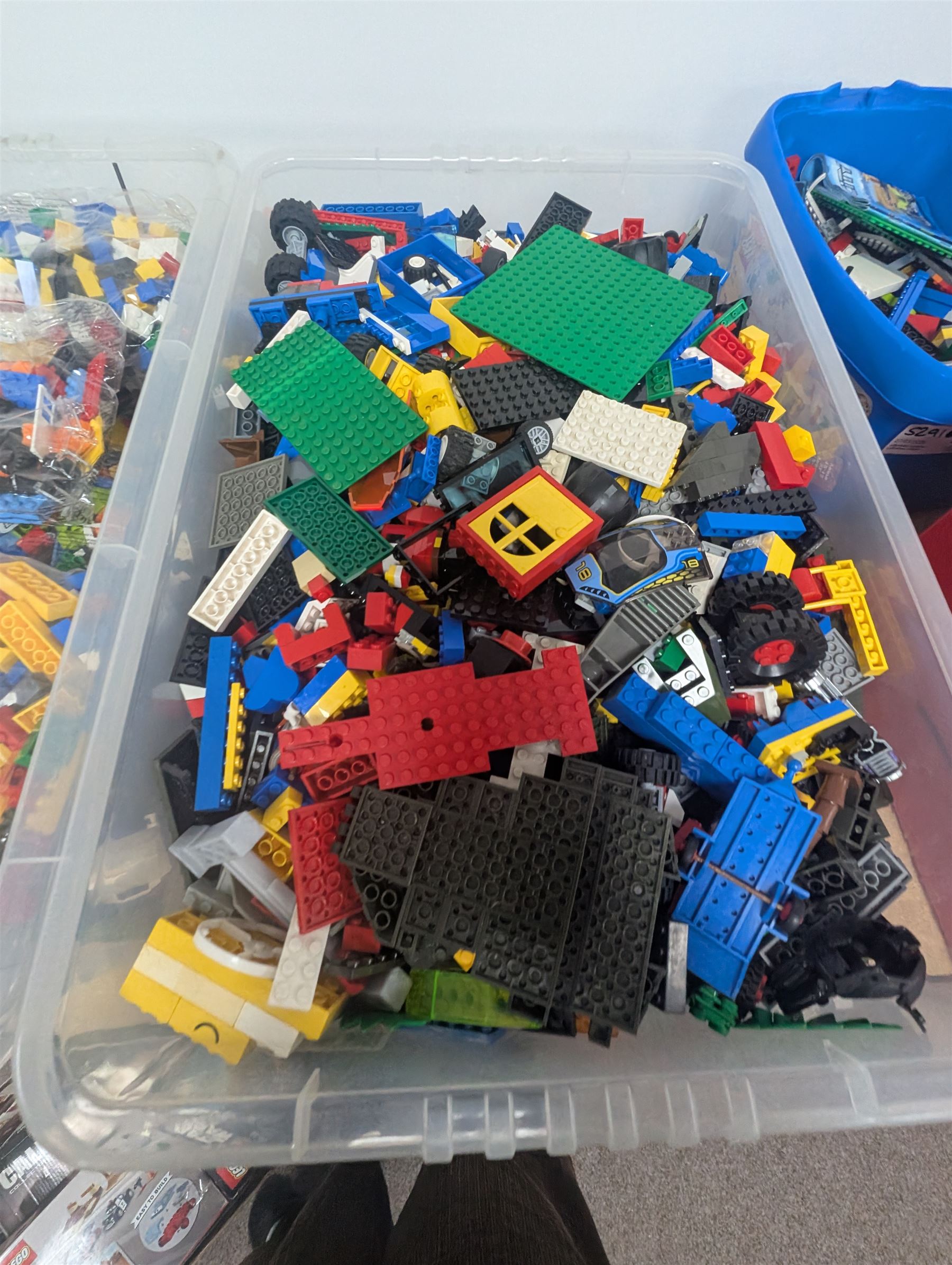 Large collection of loose Lego in four  boxes