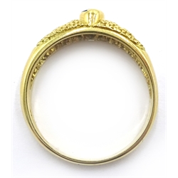  18ct gold sapphire and diamond ring, hallmarked  
