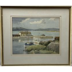 Frank Sherwin (British 1896-1985): A Quiet Harbour, watercolour signed 34cm x 44cm