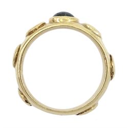 9ct gold bezel set moss agate ring by Jacqueline Warrington, hallmarked