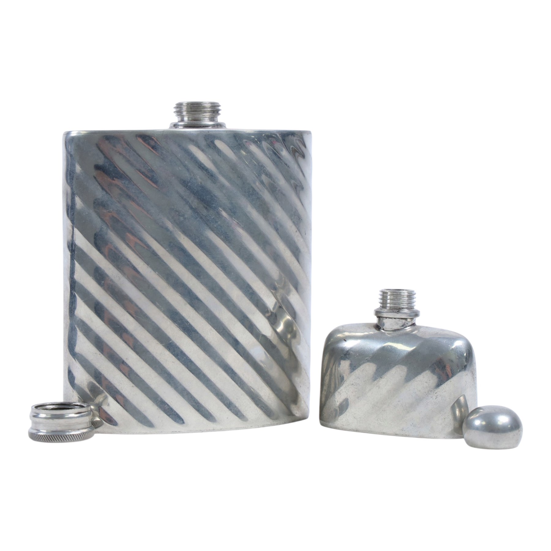 The Dalvey Pocket Cup, together with two Abbeydale pewter hip flasks and 1960's Services army pocket watch 
