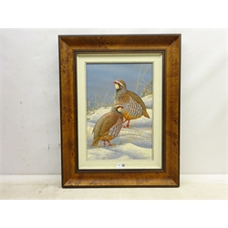  Robert E Fuller (British 1972-): 'Red Legged Partridge in the Snow', oil on board signed and dated 2006, 43cm x 29cm Provenance: from a single owner collection purchased from the Robert Fuller Gallery between 2006 and 2014  DDS - Artist's resale rights may apply to this lot   