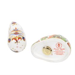 Five Royal Crown Derby paperweights, comprising Ivy hedgehog, Bank Vole, Door Mouse, Meadow Rabbit and Rabbit, all with gold stoppers 