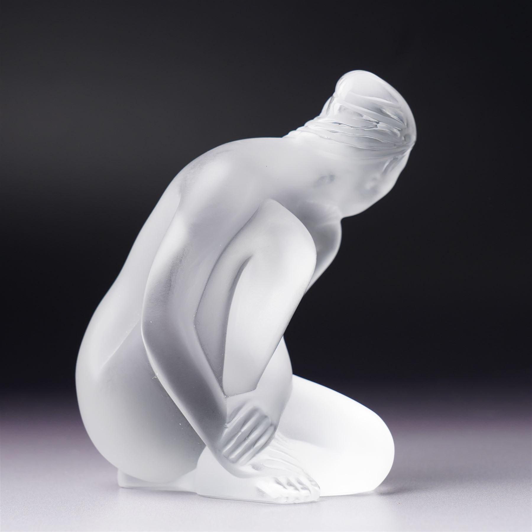 Lalique frosted glass figure 'Nude Venus' inscribed 'Lalique, France' H9.5cm
