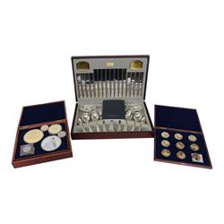 Viners Kings Royale canteen of cutlery and commemorative coins, including The Royal Regime...