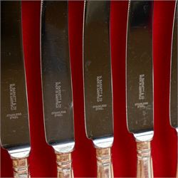 Canteen of plated Kings pattern cutlery by Barnett & Co, Sheffield for twelve covers, cased, some losses