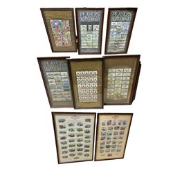 Collection of framed cigaret cards, incl