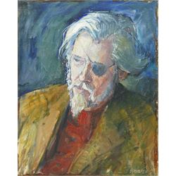 John Gilbey Bowles (British 1929-2011): Portrait of a Gentleman with Eyepatch, oil on canv...