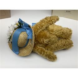 Two modern Steiff limited edition teddy bears - Prince William's 21st Birthday Bear with growler mechanism No.58/1500 H35cm; and Cherished Teddies Collection Daisy No.4269/5000 H33cm; both boxed with certificates (2)