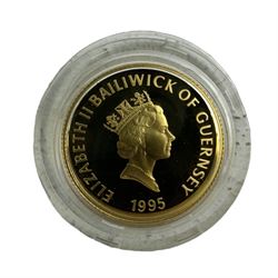 Queen Elizabeth II Bailiwick of Guernsey 1995 'Queen Elizabeth The Queen Mother 95th Birthday' gold proof twenty-five pounds coin, in Westminster case with certificate