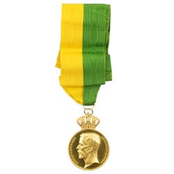 Sweden - Gustaf V gold medal for Long Term and Faithful Service awarded to Emil Pettersson...