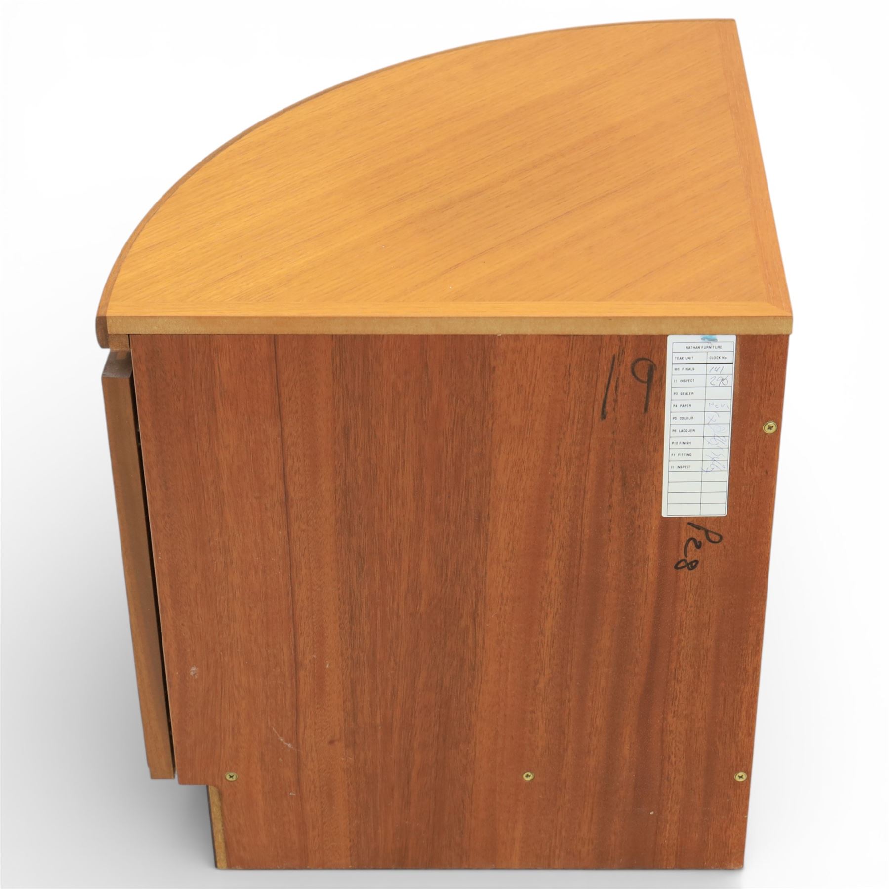 Nathan - 'Squares' pair of small corner cabinets, with square panelled cabinet doors