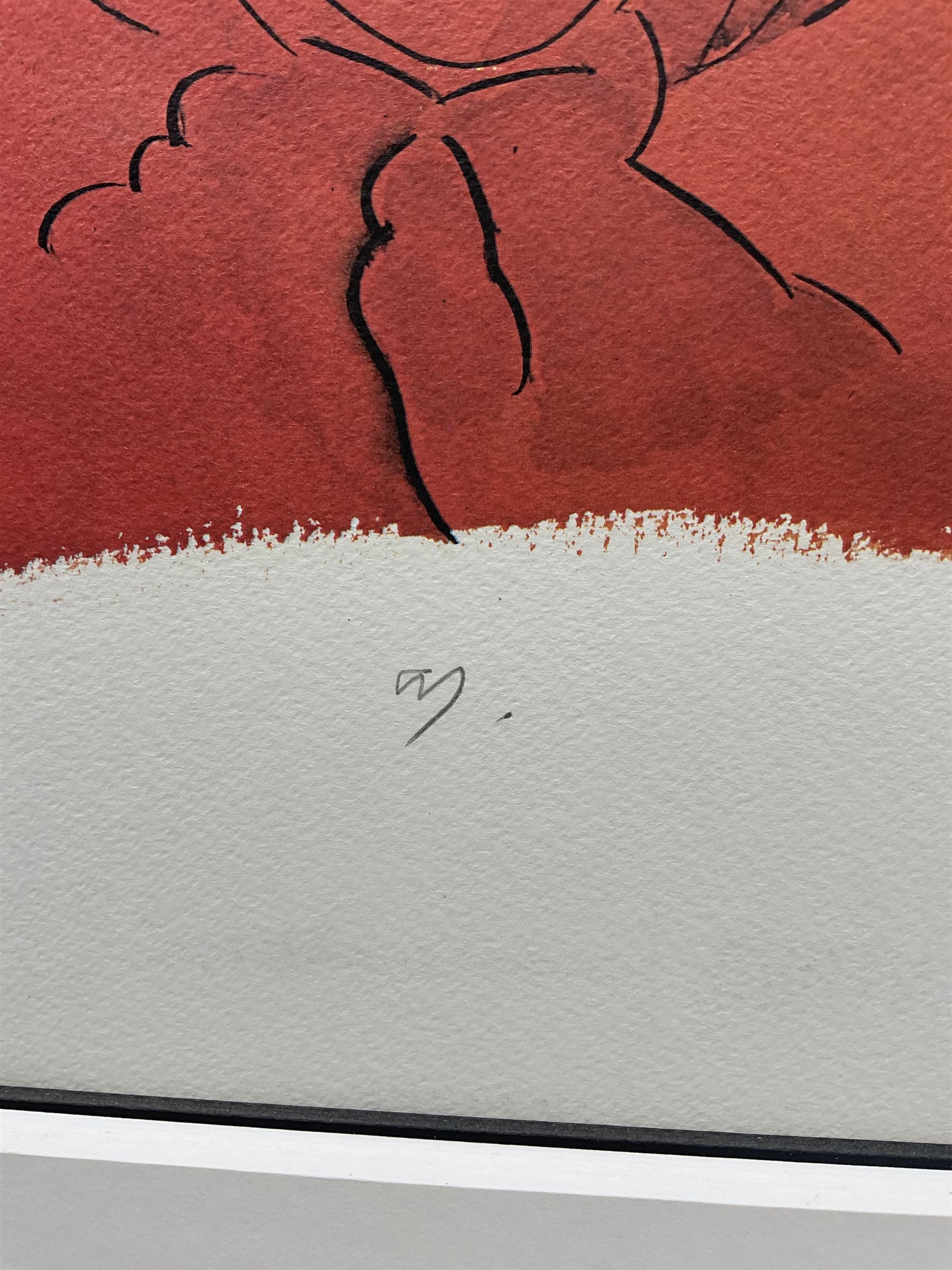 Allen Jones RA (British 1937-): 'Rosso' Head and Shoulder Portrait, limited edition chromolithograph signed in pencil with BolaffiArte blind stamp 27cm x 20cm