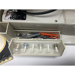 Husqvarna combina II sewing machine in case, with instruction manual and sewing box