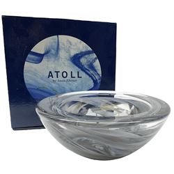Kosta Boda glass bowl Atoll by Anna Ehrner, D22cm, with box 