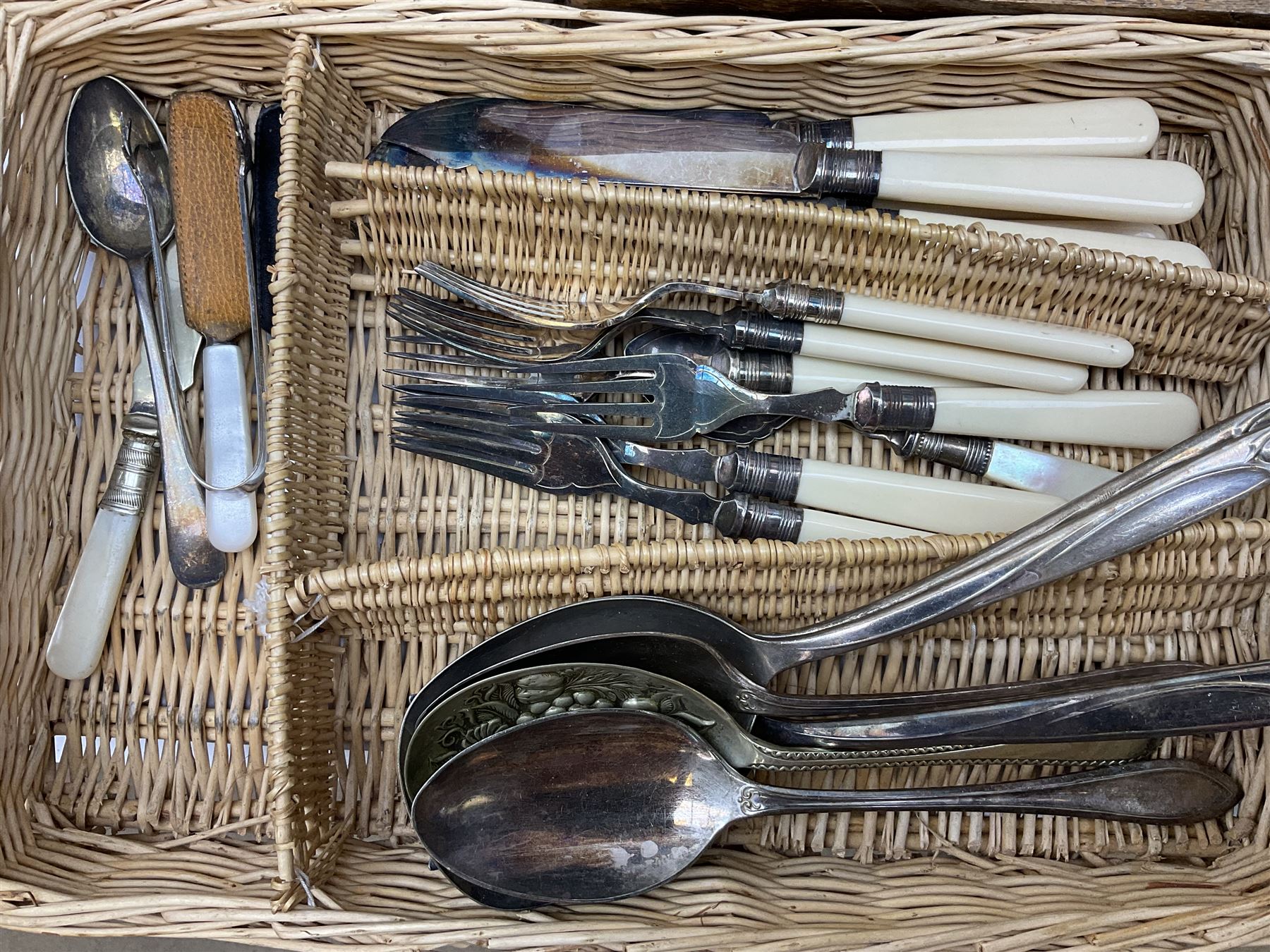 20th century Joseph Elliot & Sons cased canteen of cutlery together with other cutlery to include silver-plate examples