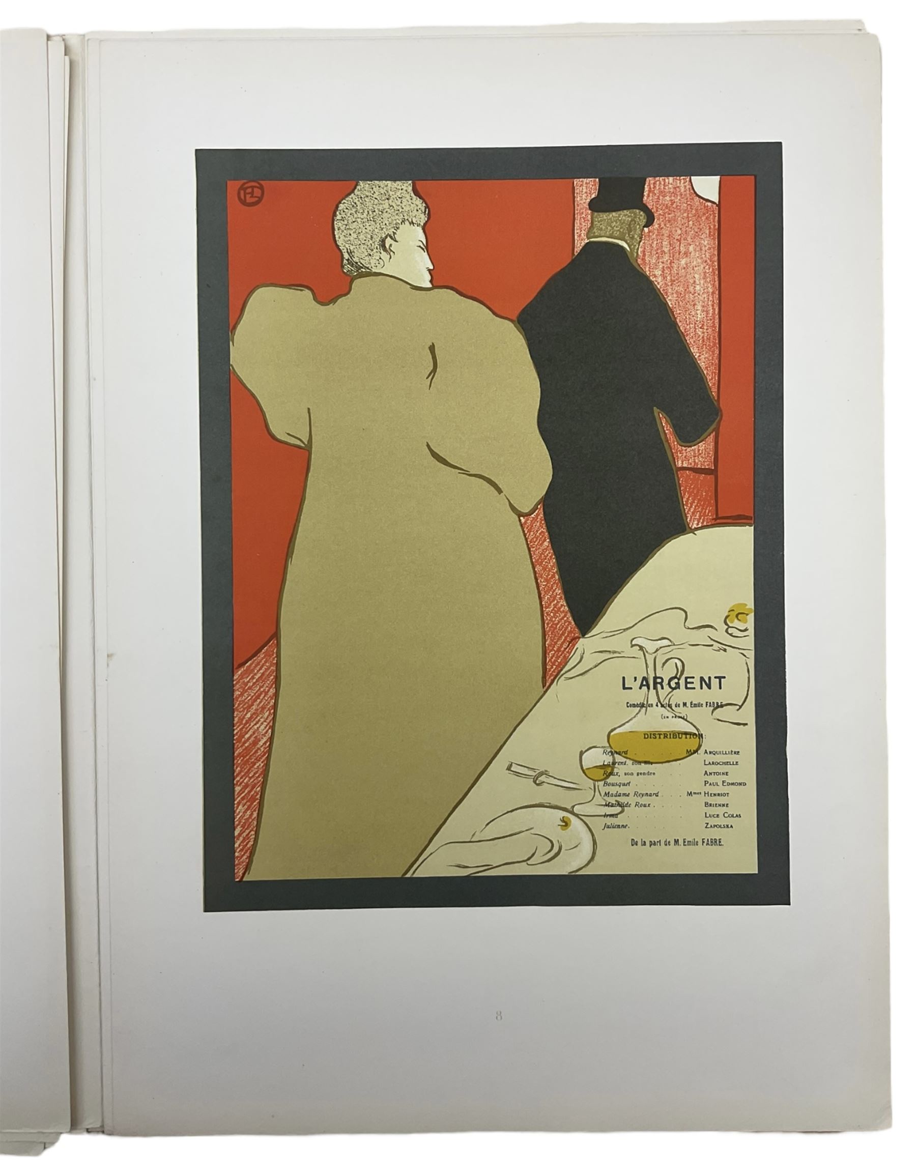 Rotzler, Willy - 'Affiches de Henri de Toulouse-Lautrec - Dix reproductions en couleurs', book containing ten colour Toulouse-Lautrec lithographs, pub. 1946 by Bale, unbound with loose plates, plates max 33cm x 24cm