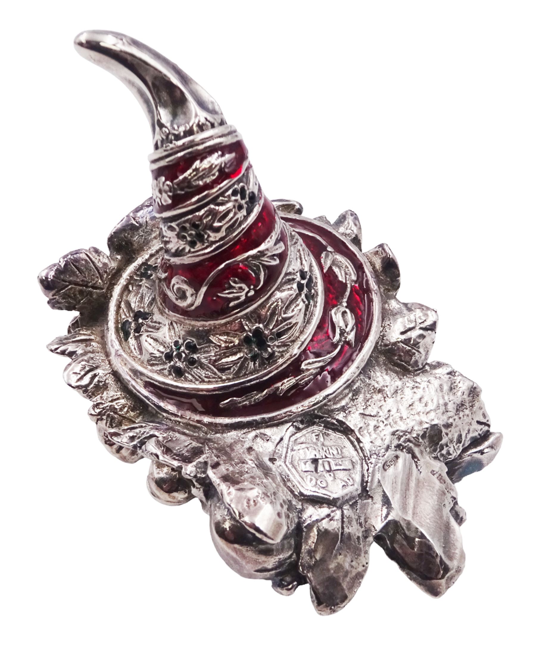 Italian Magrino silver filled model of a fruiting cornucopia, marked Magrino, W8cm