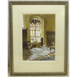 John Yardley (British 1933-): 'Tudor Window', watercolour signed, titled on Richard Hagen, Broadway gallery label verso 34cm x 24cm