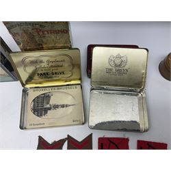 Small quantity of militaria and other items, including Montgomery printed signature, badges, paper ephemera, coins, silver Albertina chain, hat pins, etc