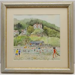 Penny Wicks (British 1949-): Sandsend, watercolour signed 28cm x 29cm