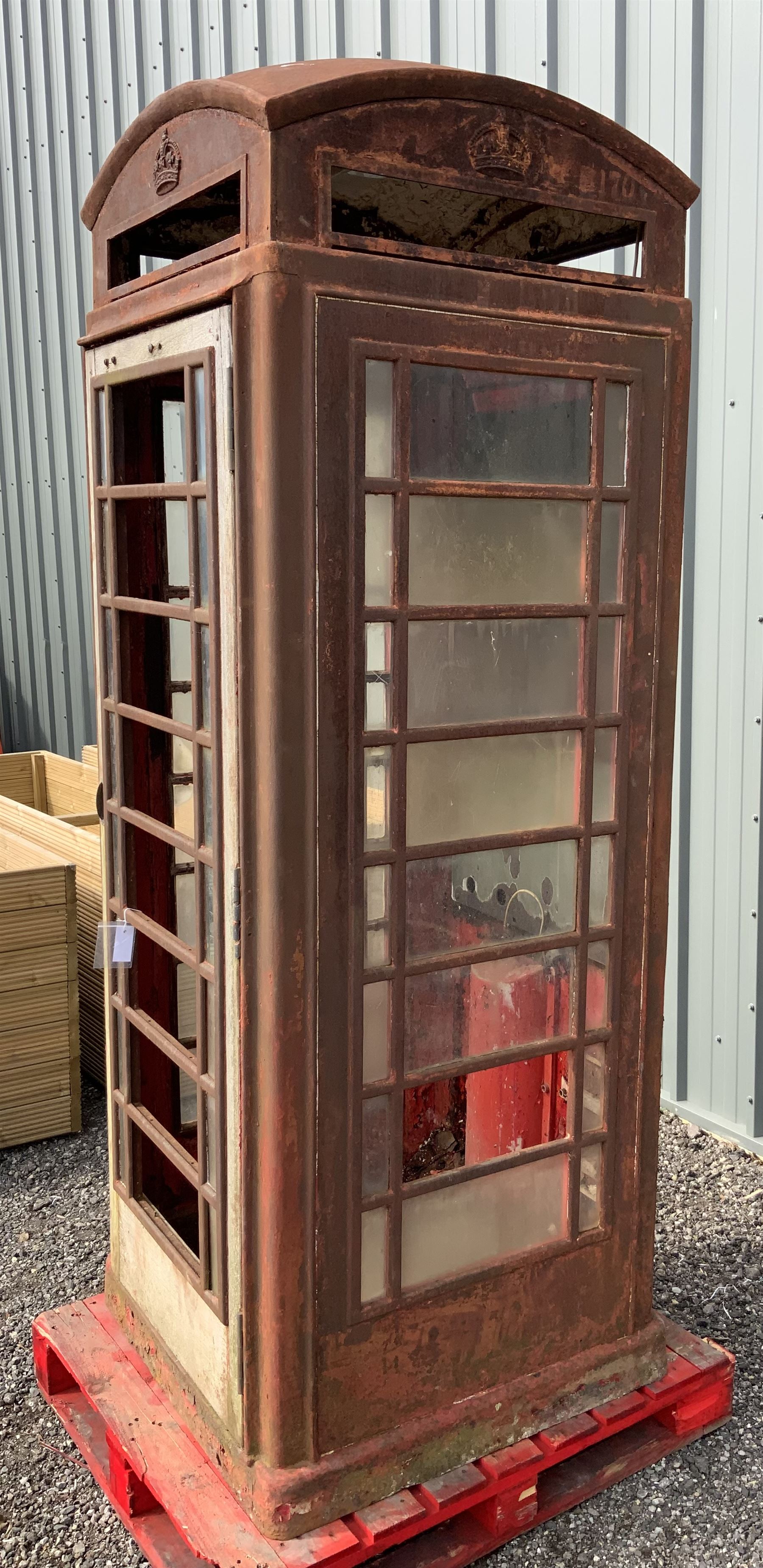 Original 1936 K6 telephone box, Tudor Crown top, painted red - THIS LOT IS TO BE COLLECTED BY APPOINTMENT FROM DUGGLEBY STORAGE, GREAT HILL, EASTFIELD, SCARBOROUGH, YO11 3TX