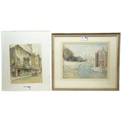 Keith Roper (British 1946-): York Minster from City Walls with the Grand Hotel, pastel signed and dated '87, 29cm x 37cm; Henry Charles Clifford (British 1861-1947): 'Old House Bermondsey', watercolour signed titled and dated 1903, 33cm x 26cm (2)