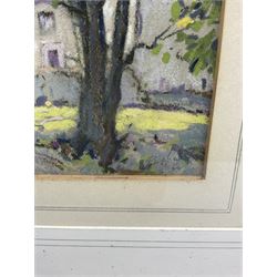 Robert Leslie Howey (British 1900-1981): 'A Cottage in Weardale', pastel signed and dated '44, titled on label with artist's Hartlepool address verso 25cm x 25cm