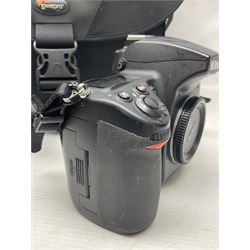 Nikon D700 camera body, serial no 2257597, with Lowepro camera bag