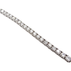  18ct white gold diamond line bracelet, hallmarked, diamond total weight 4.31  