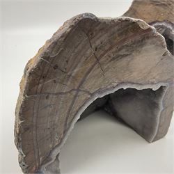 Pair of Dugway geode, natural edged bookends, in purple tones, H16cm 