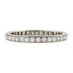 Platinum old cut diamond full eternity ring, total diamond weight approx 0.50 carat