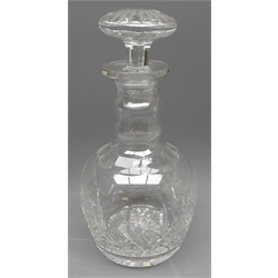  Waterford Lismore pattern ships decanter, Stuart crystal mallet shaped decanter and another (3)  