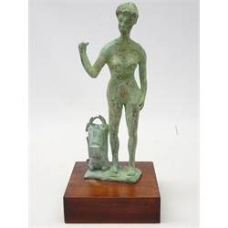  Claudio Parigi (Italian 1954-) bronze figure 'Hitchhiking with the Trolley' signed Parigi on plinth, H19cm excluding plinth  