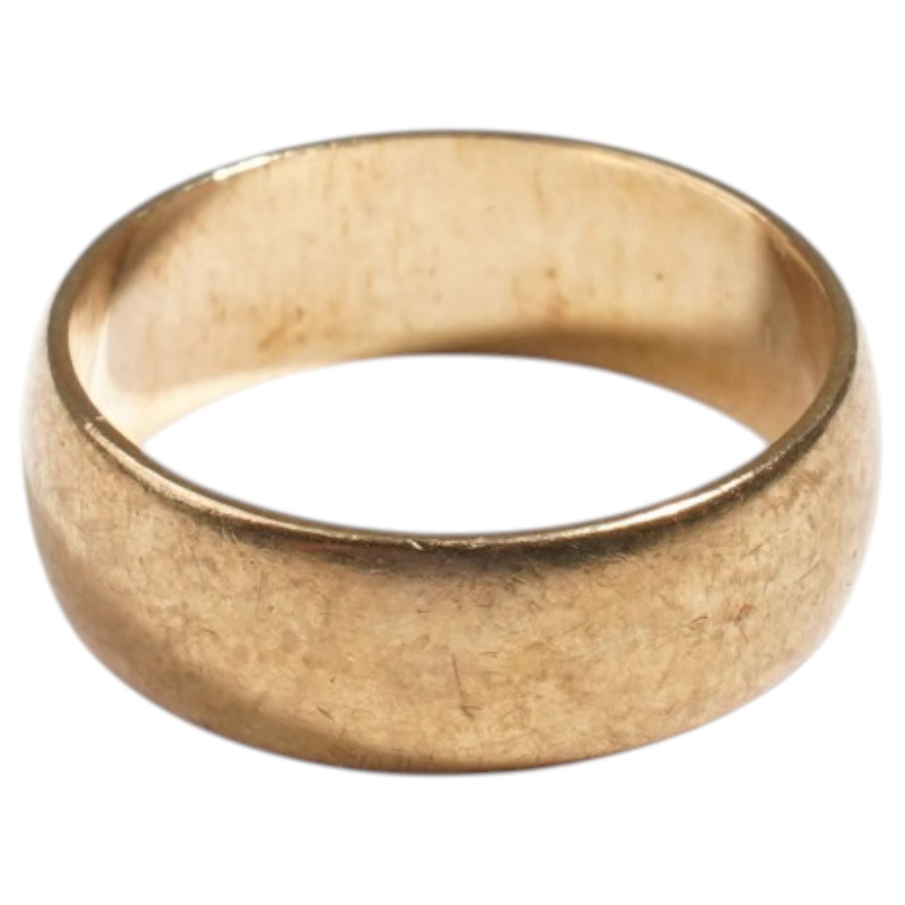 9ct gold wedding band, hallmarked