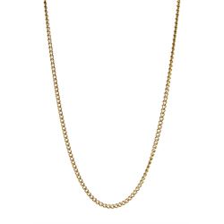 Gold curb link necklace chain, stamped 9K