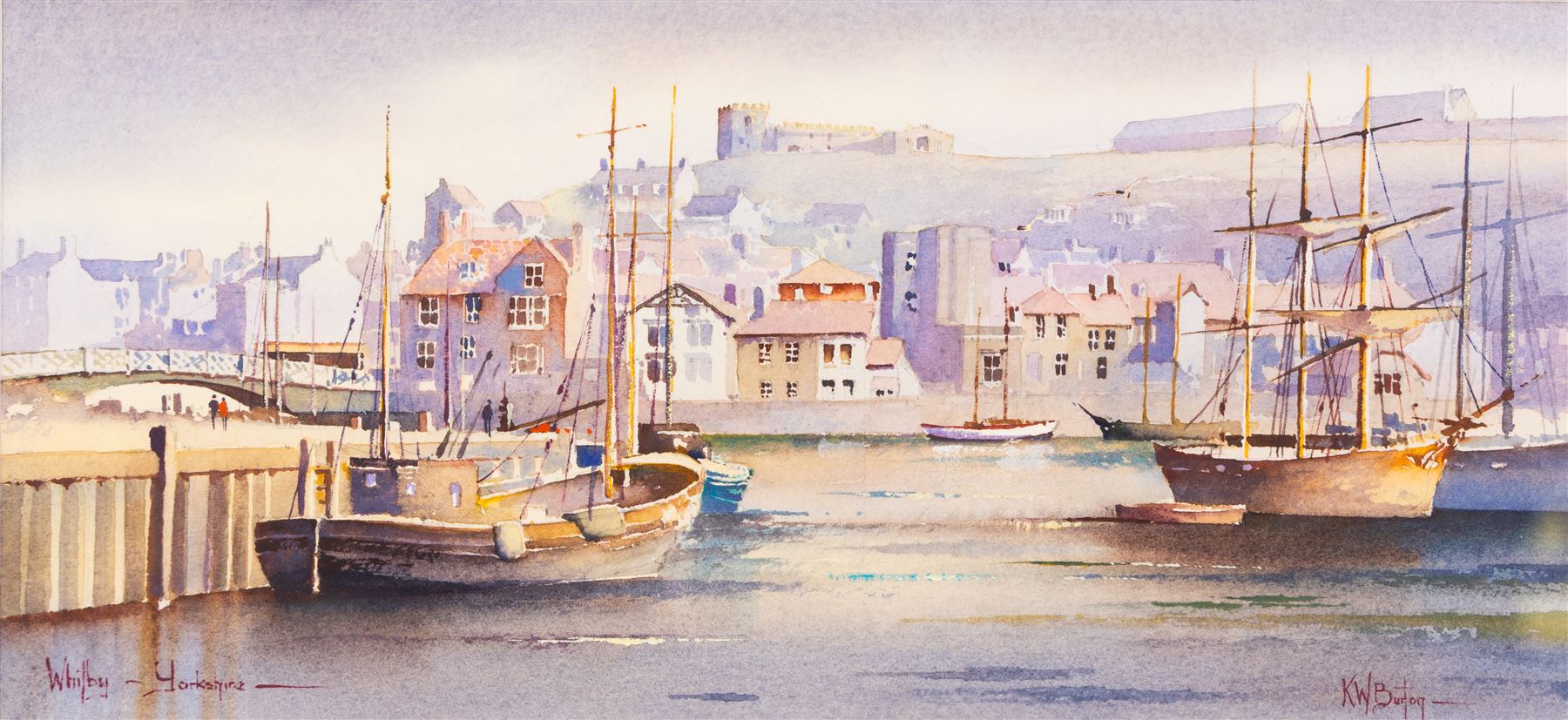 Kenneth W Burton (British 1946-): 'Whitby - Yorkshire', watercolour signed and titled 12cm x 27cm