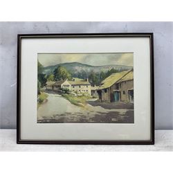 Ernest Charles Simpson (British 1915-2007): ''Saddleback on Blencathra from Derwentwater' 'Kettlewell' 'The Rainforest Vancouver Island - Canada' and 'Kilchurn Castle - Loch Awe', four watercolours signed, titled in a later hand verso, largest 35cm x 52cm (4)