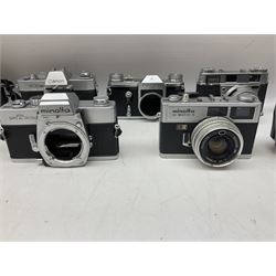 Collection of camera bodies and lenses, to include Contax 159mm, Pentacon FM, Miranda EE, Canon EXee, Praktica IV FB, 'Photax-Paragon 1:5 f=300mm no.312703' lens, 'Sirius MC Automatic 1:2.8 f=28mm, 52 No.934417 etc