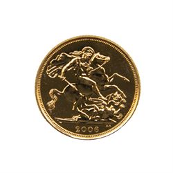 Queen Elizabeth II 2006 gold full sovereign coin